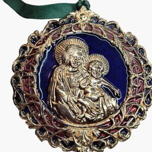 Virgin Mary Madonna Child Pendant Christmas Ornament Luke 2 21 Baby Jesus